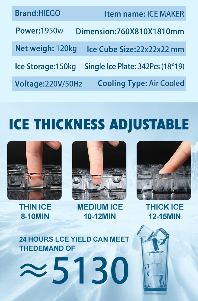 Maszyna do produkcji kostek lodu o wydajności 400 kg / dzień z systemem chłodzenia powietrzem i sprzedażą lodu 8