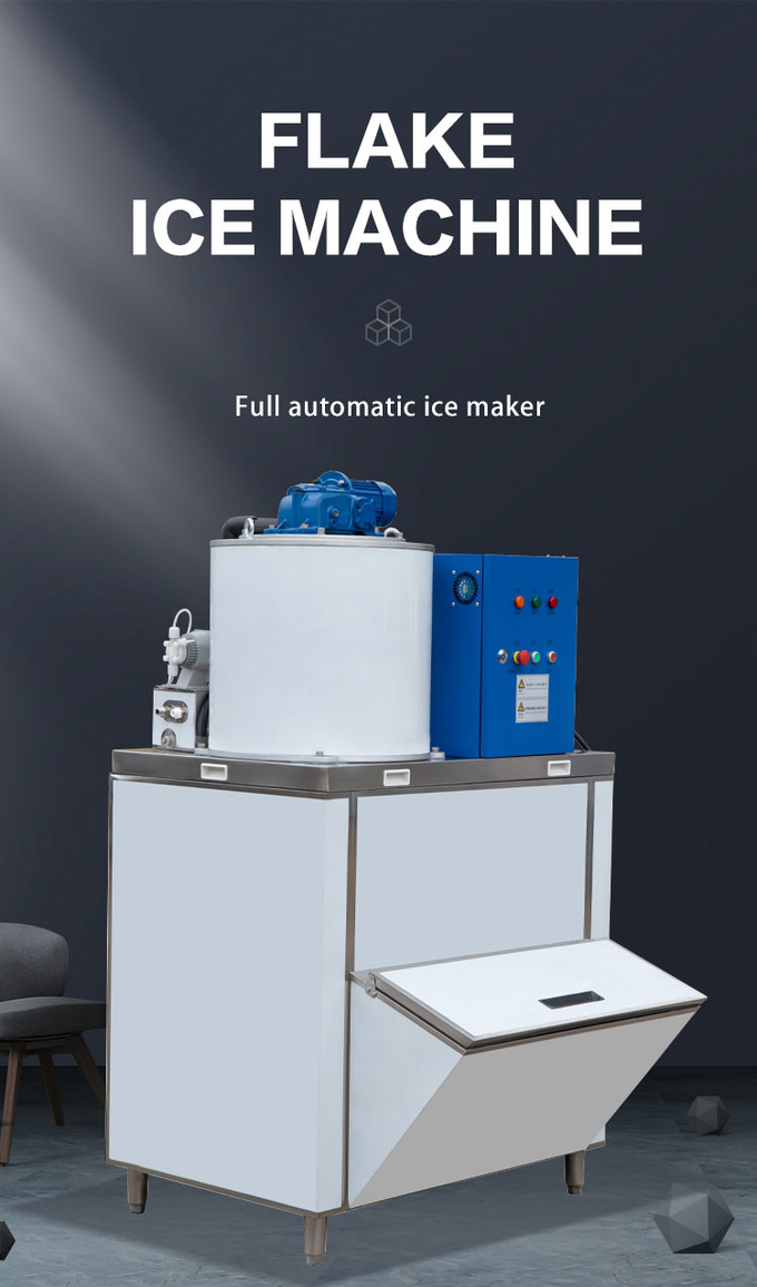 500KG / 24H Maszyna do produkcji płatków lodu Chłodzenie powietrzem Blok komercyjny Ice Snow Cone Machine 0
